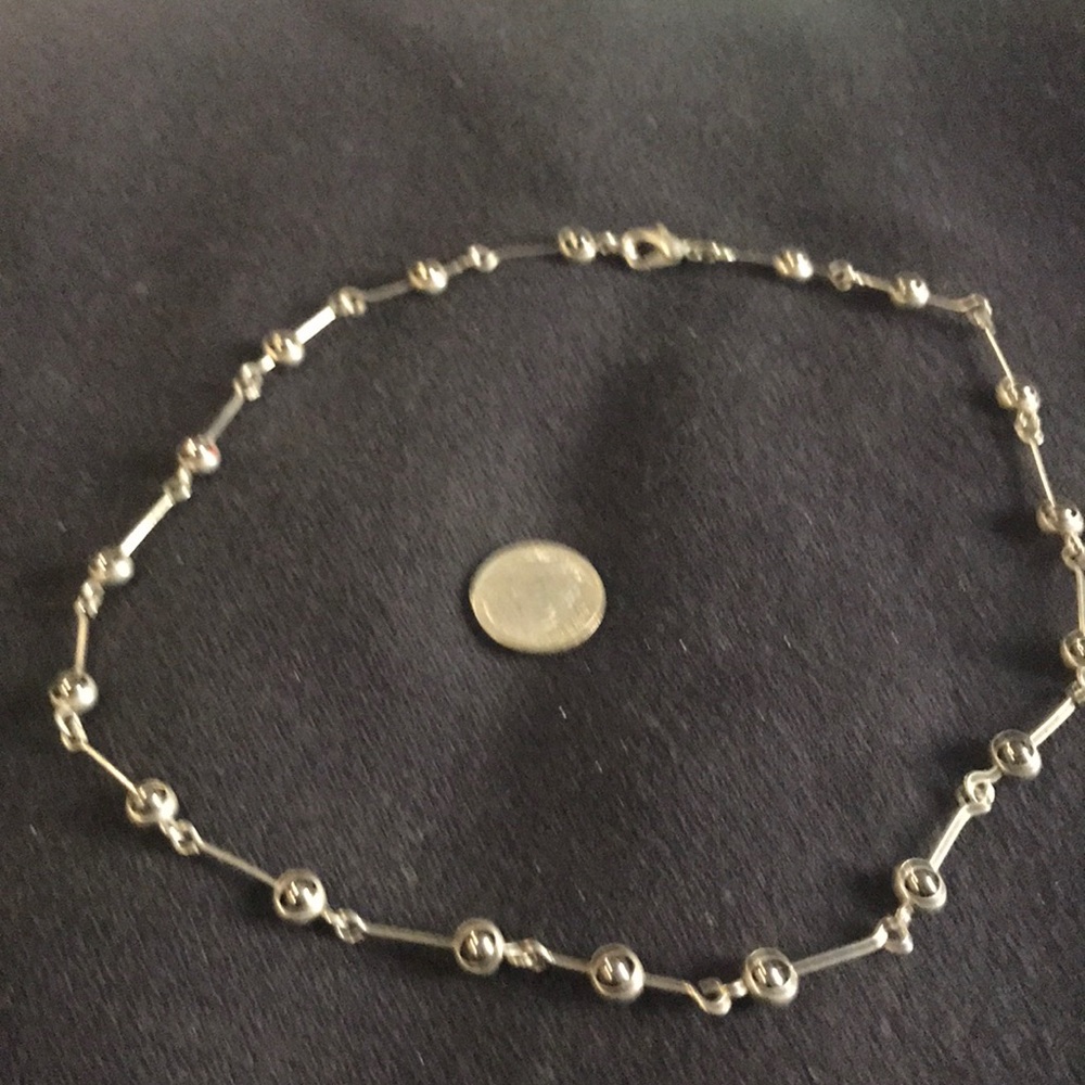 Silver necklace with black stones!